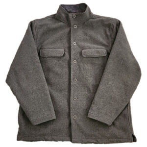 EXOFFICIO Gray Button-Up Winter Pea Coat